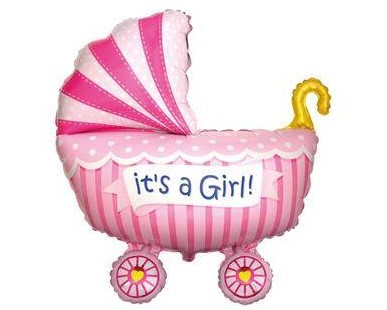 Fólia lufi - babakocsi - Felfedés 62cm Rózsaszín: Rózsaszín