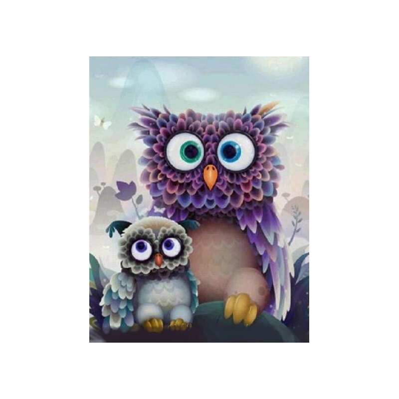 5D gyémánt mozaik - baglyok
