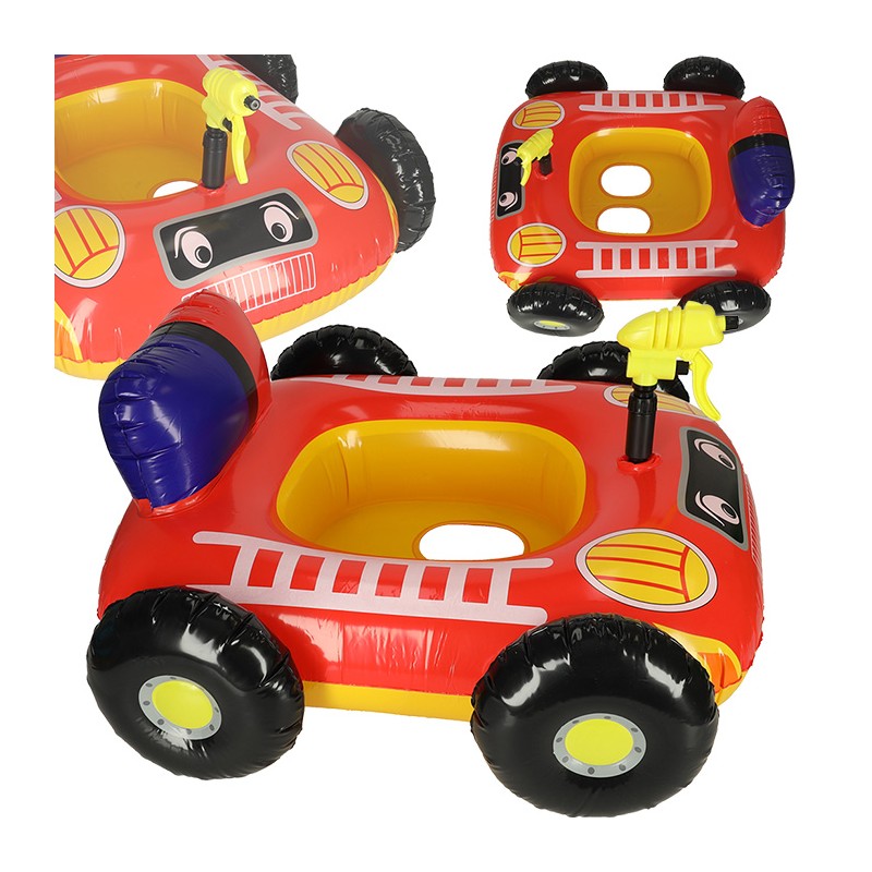 Felfújható játékautó szórópisztollyal - Fireman 77x85cm