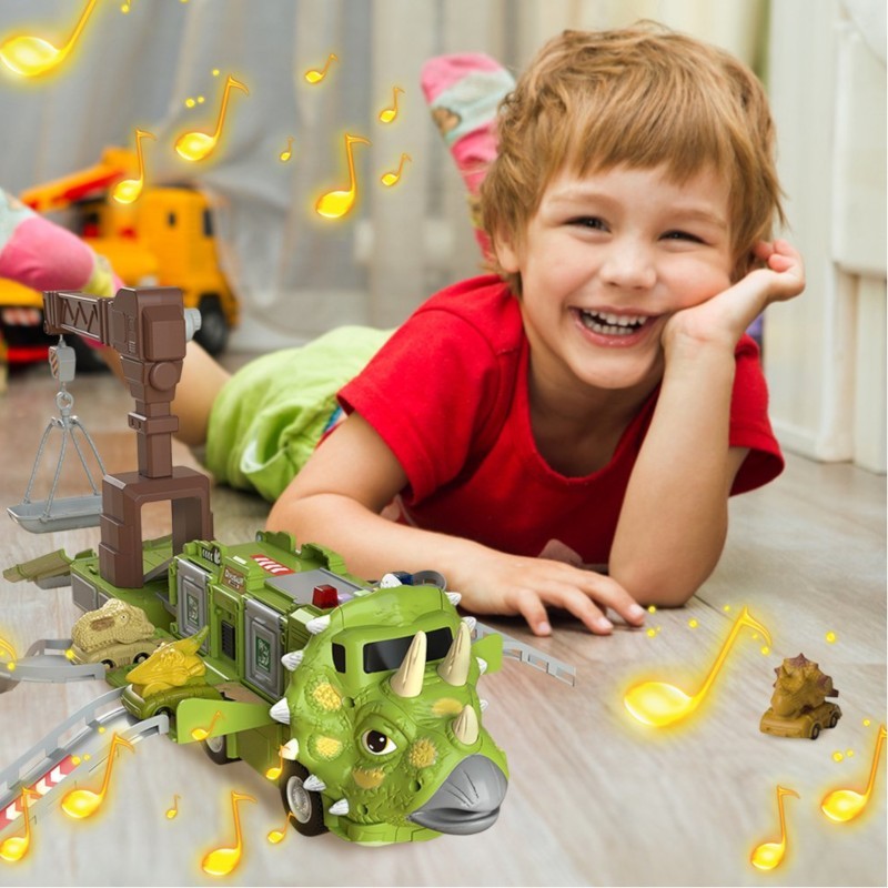 Interaktív teherautó daruval - Triceratops