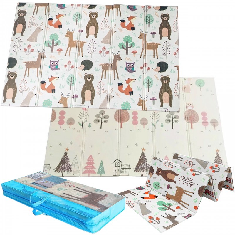 Kétoldalas habszivacs játszószőnyeg - Erdei park 150x200 cm