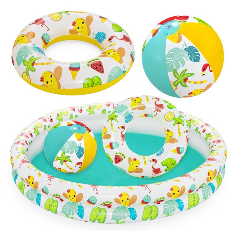 Gyermekmedence kiegészítőkkel - Bestway - Cactus Love 122cm