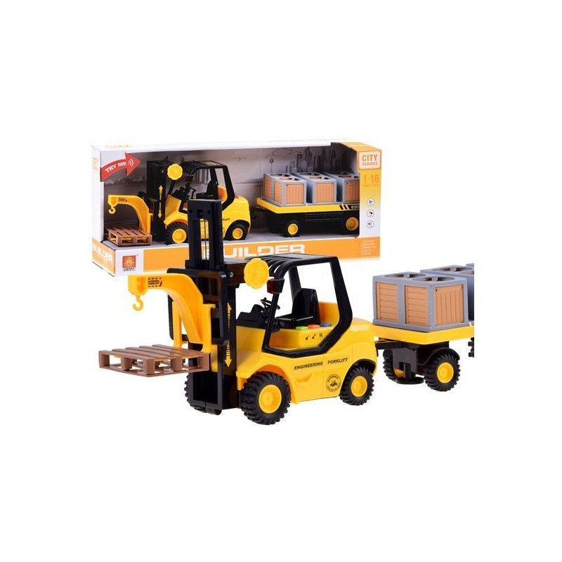 Targonca raklappal és pótkocsival