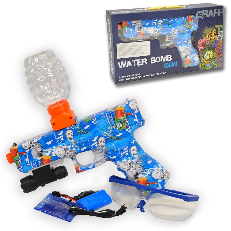 Fegyver zselés golyókhoz tárral - Water Bomb Gun - Blue