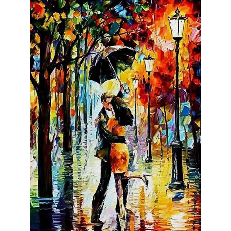 5D gyémánt mozaik – Csók az esőben