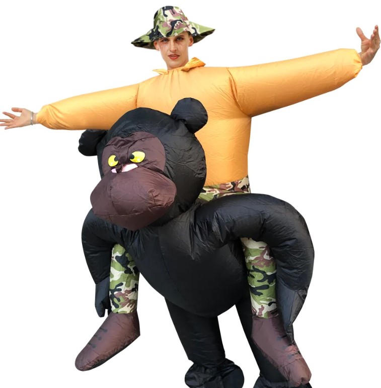 Felfújható jelmez - Gorilla lovas Egyéb változatok: Felnőtt