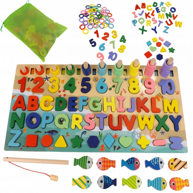 Fából készült oktatókészlet óvodás gyerekeknek