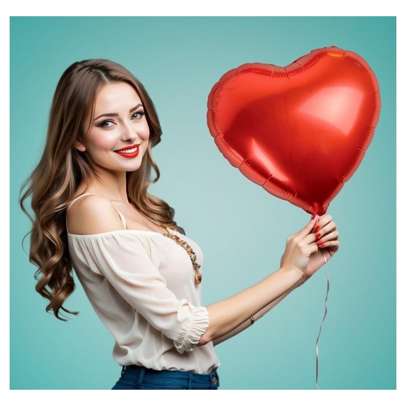 Fólia lufi - Piros szív 46cm