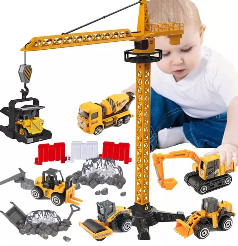 Forgó daru + 1 db 6 építőipari autóból