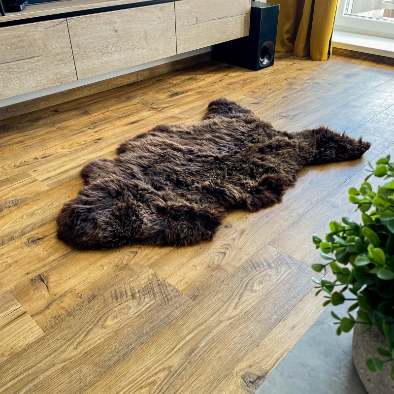 Báránybőr szőnyeg 100x65cm, barna