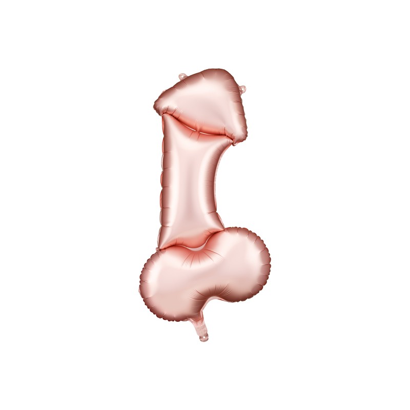 Fólia lufi - Penis rose gold - 55,5 x 112 cm