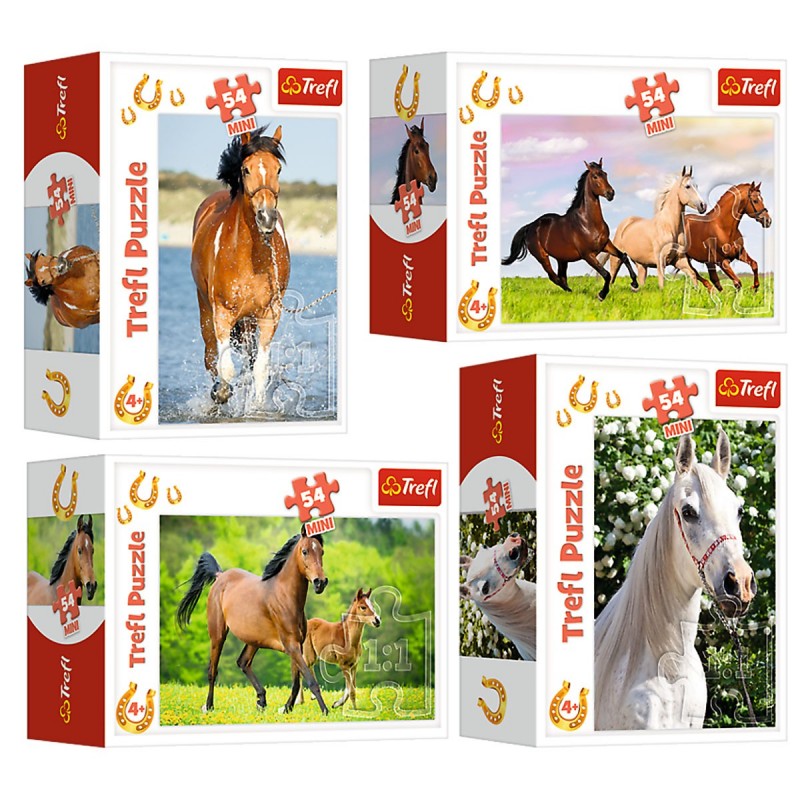 Mini puzzle - I love horses - 4 db-os készlet