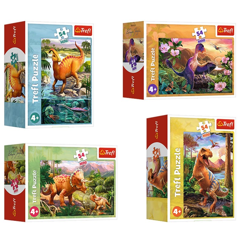 Mini puzzle - Dinosaurus - 4 db-os készlet