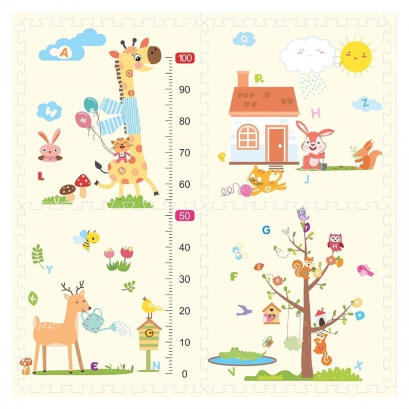 Hab kirakószőnyeg 60x60 - Állatok - 4 db