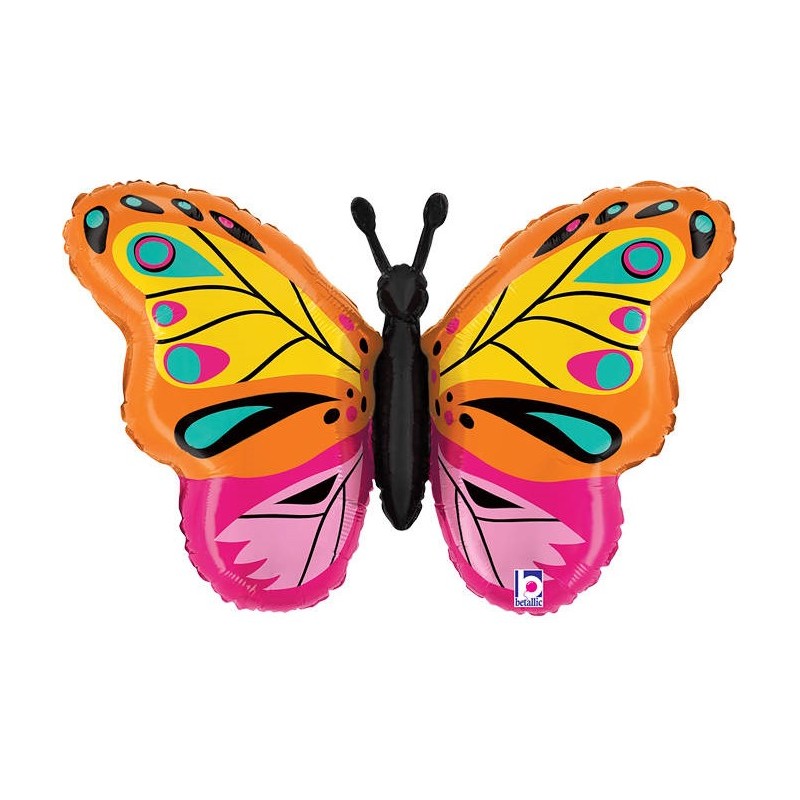 Fólia lufi - Narancssárga pillangó - 76cm