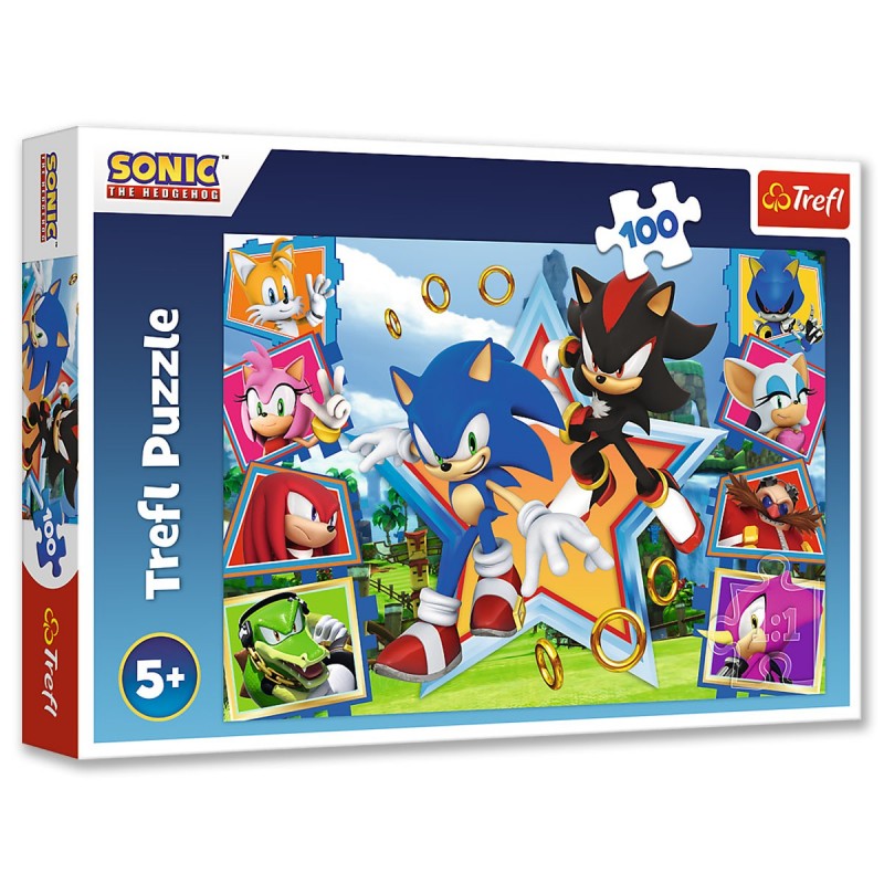 Gyermek puzzle - Sonic a sündisznó - 100 db