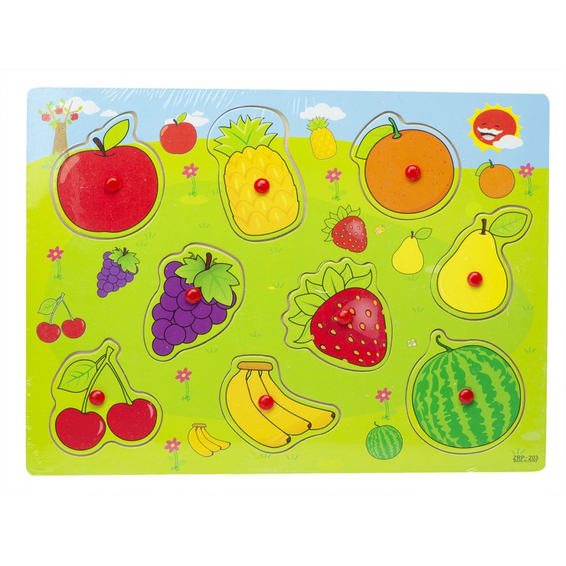 Fa puzzle - vidám gyümölcs