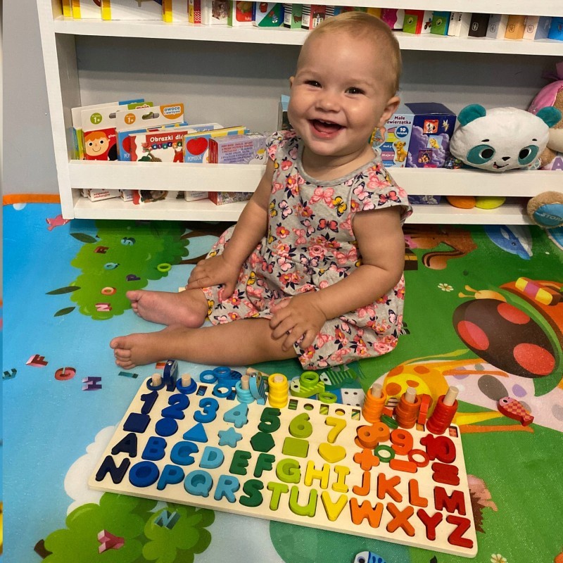 Logikai fa kirakós ábécé zsebbel 113 db