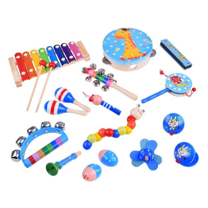Gyerek fa hangszerek 16db