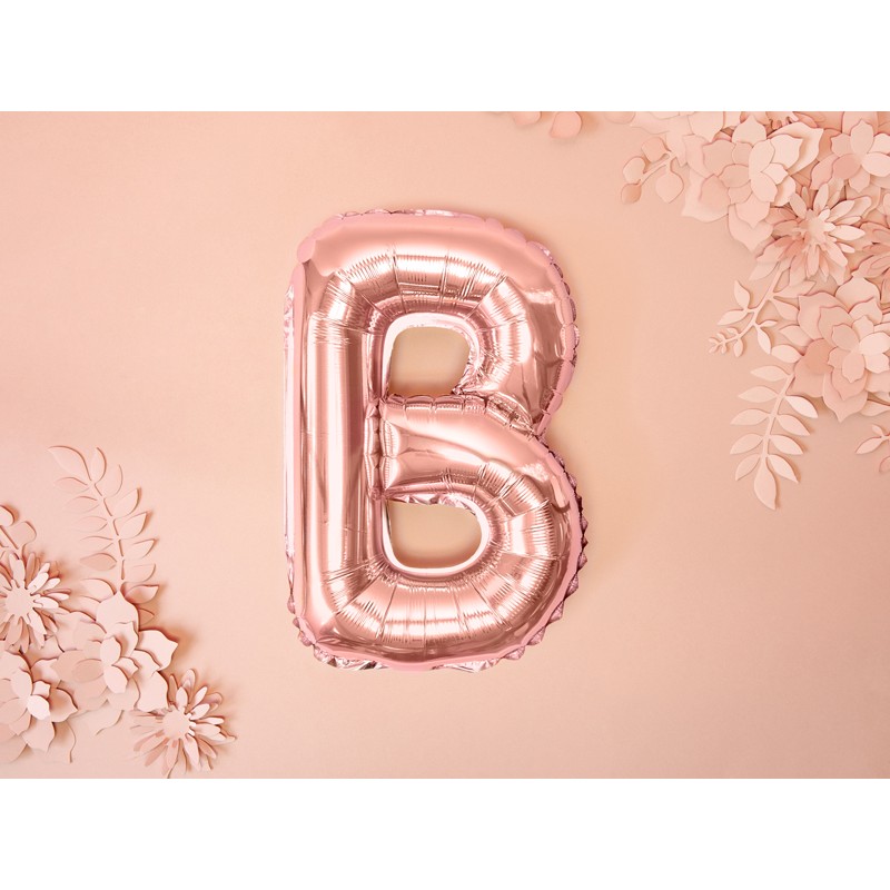 Fólia lufi - rózsaszín-arany - betű, 35 cm Változat: B