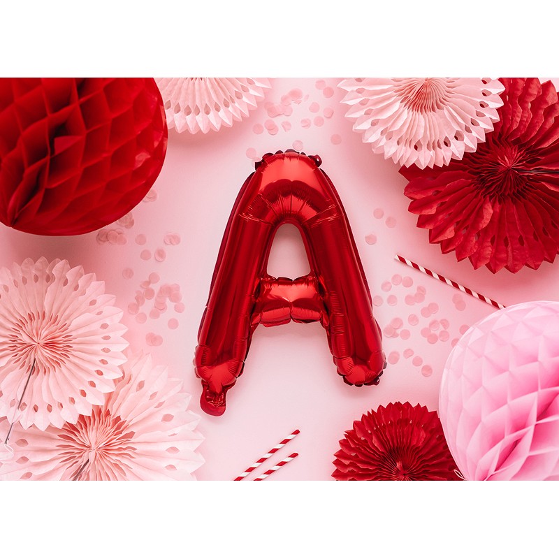 Fólia lufi - piros - betű, 35 cm Változat: A