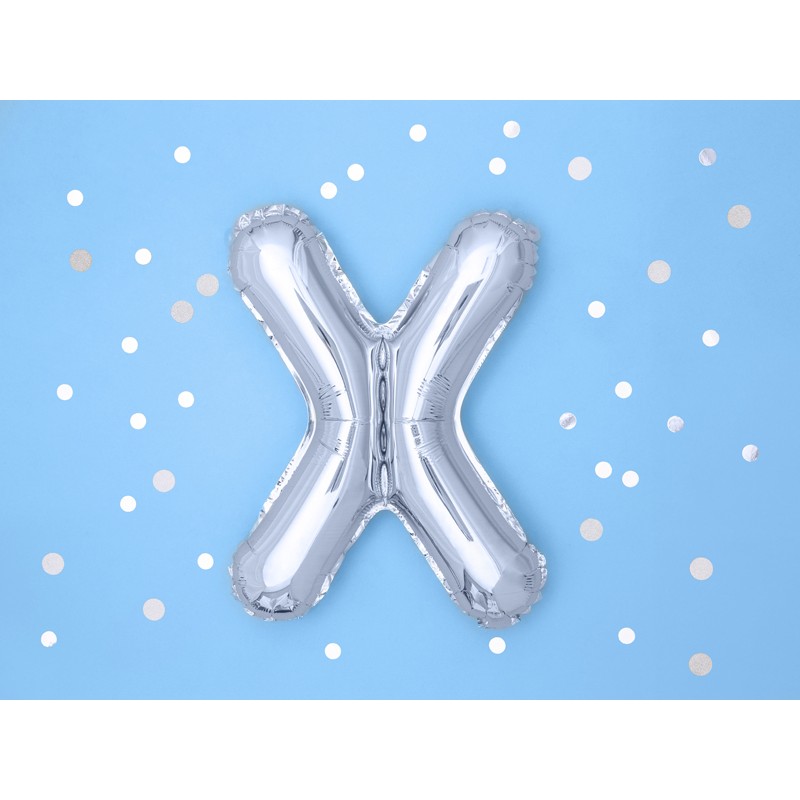 Fólia lufi - ezüst - betű, 35 cm Egyéb változatok: X