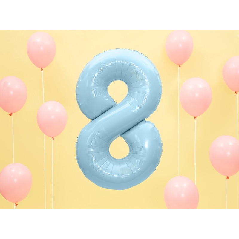 Fólia lufi - Szám, világoskék 86cm Egyéb változatok: 8