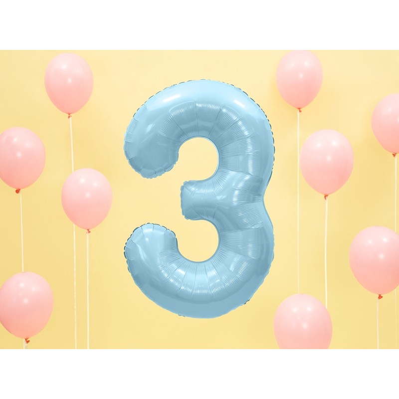 Fólia lufi - Szám, világoskék 86cm Egyéb változatok: 3