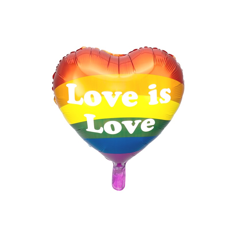 Fólia lufi - Love is Love - szivárvány, 35 cm