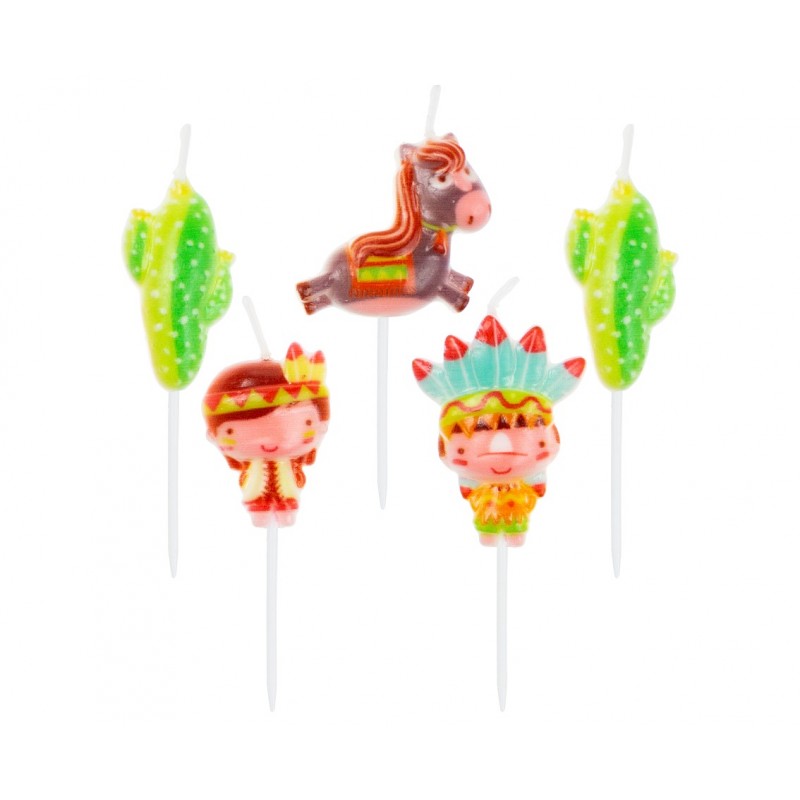 Születésnapi gyertyák - Little Indian 8 cm (5 db)