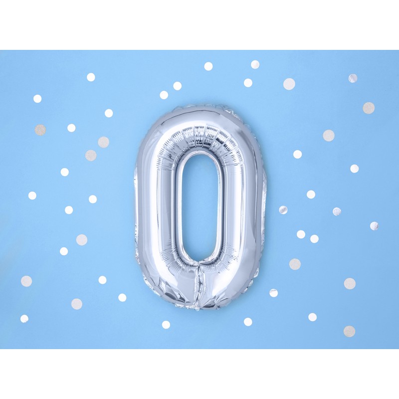 Fólia lufi - ezüst - szám, 35 cm Egyéb változatok: 0