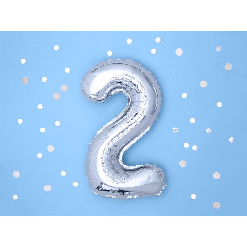 Fólia lufi - ezüst - szám, 35 cm Egyéb változatok: 2