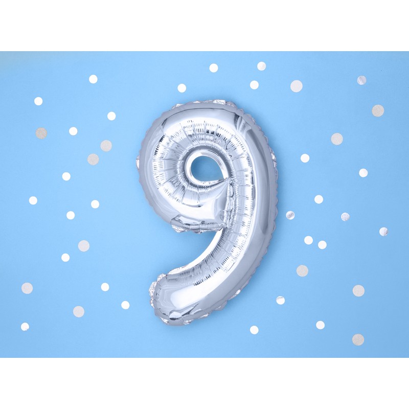 Fólia lufi - ezüst - szám, 35 cm Egyéb változatok: 9