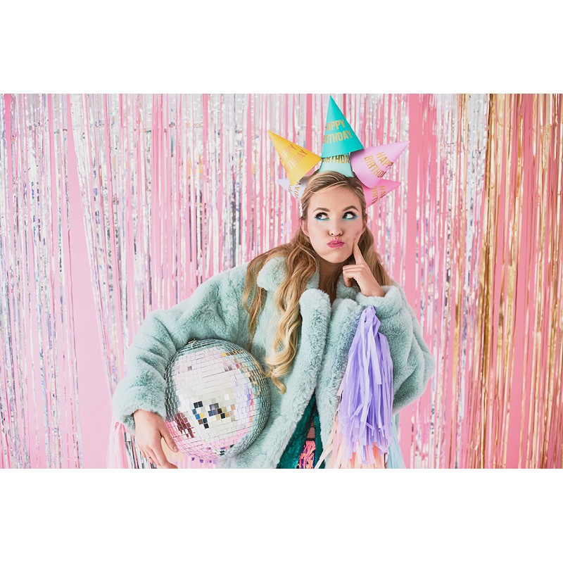 Pasztell parti kalap szett - Happy Birthday  - 6 db