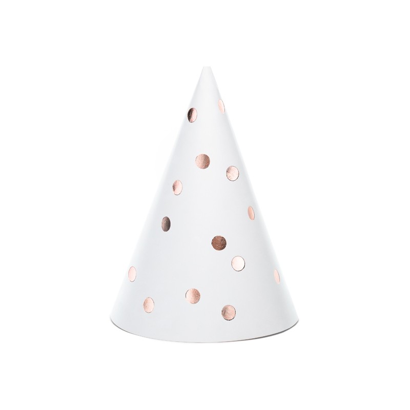 Fehér parti kalap szett - Dots - 6 db