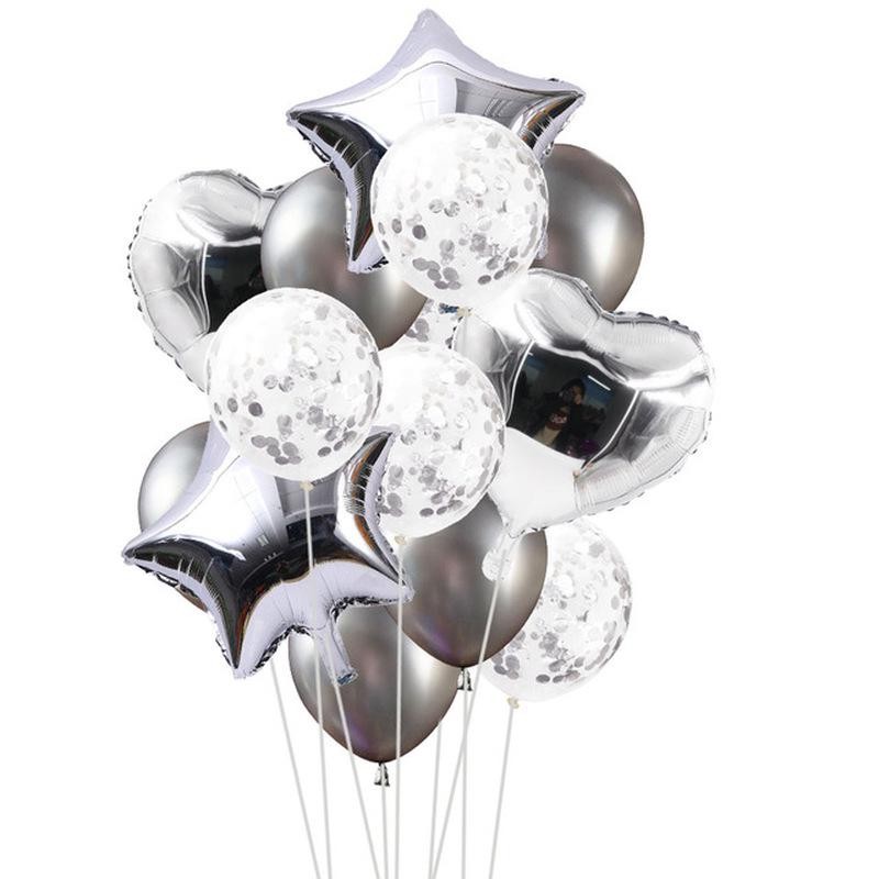 Party mix lufi konfettivel 14 db ezüst: ezüst