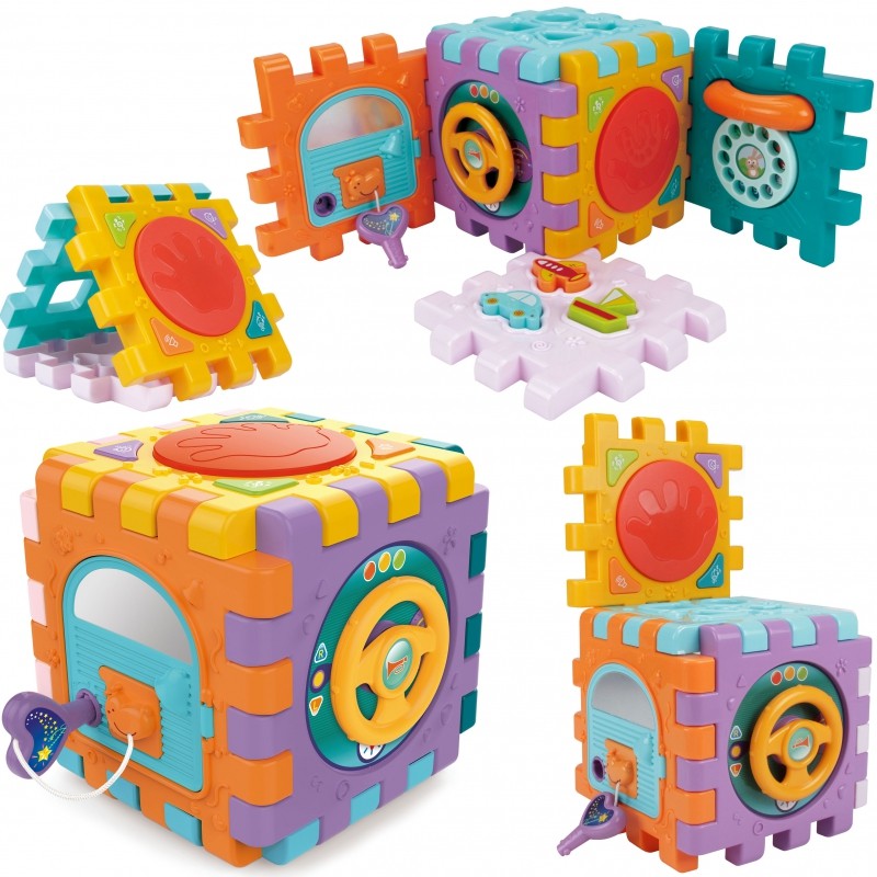 Érzékszervi játék 6 az 1-ben - Woopie puzzle kocka