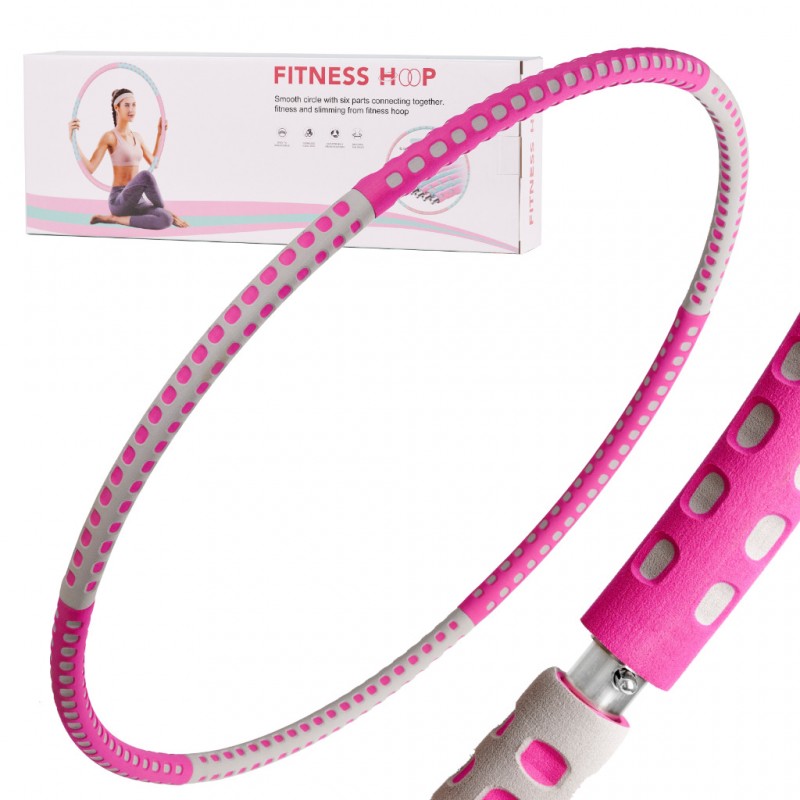 Hula Hop Fitnesz karika 85cm - összecsukhato Rózsaszín: Rózsaszín
