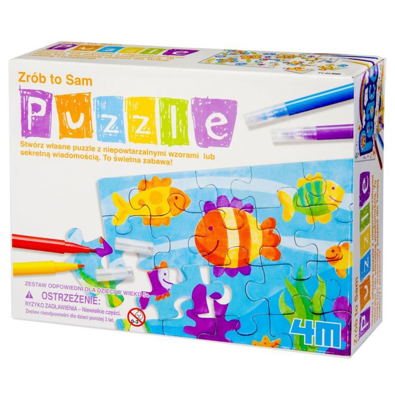 Kreatív puzzle kifestőkönyv filctollakkal