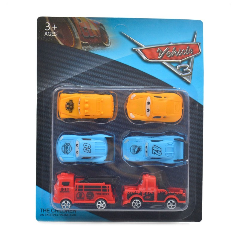 Játékautó készlet szemekkel 6 db