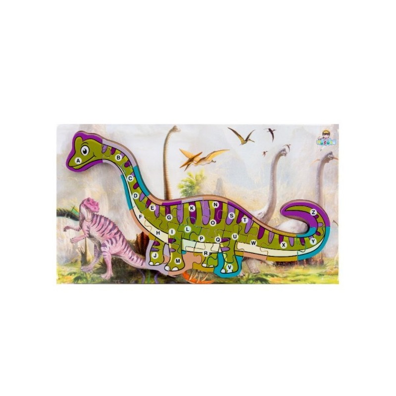 Fából készült puzzle ábécével - Brachiosaurus