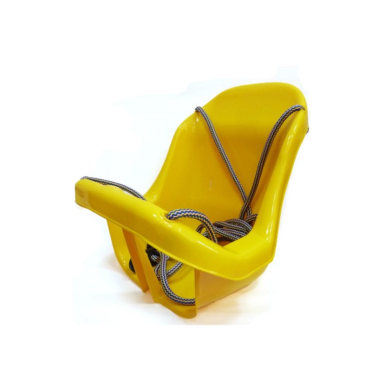 Műanyag hinta háttámlával pántok nélkül Sárga: sárga