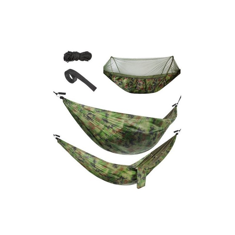 Hamak turista függőágy szúnyoghálóval Santiago Army (260 x 140 cm)