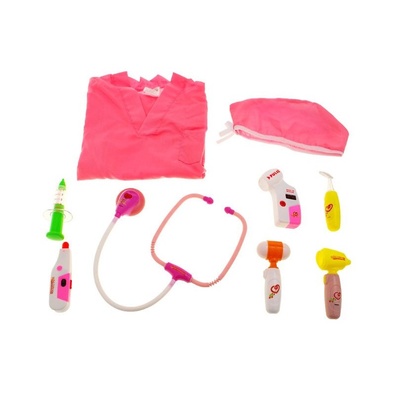 Tartozékokkal ellátott szett egy kis orvosnak