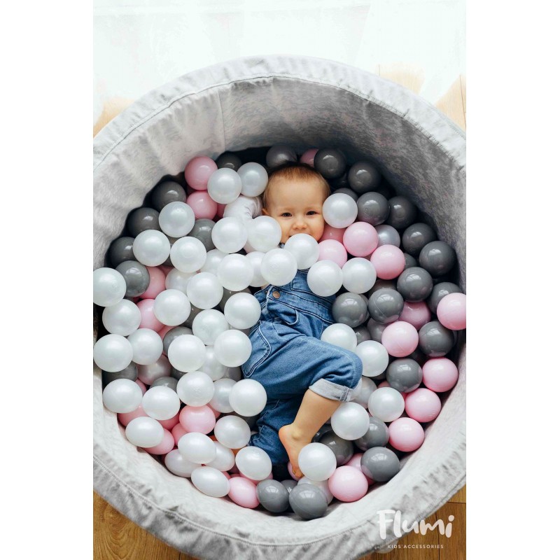 Száraz medence labdákkal 200db - Enjoy Light Grey Rózsaszín: Rózsaszín