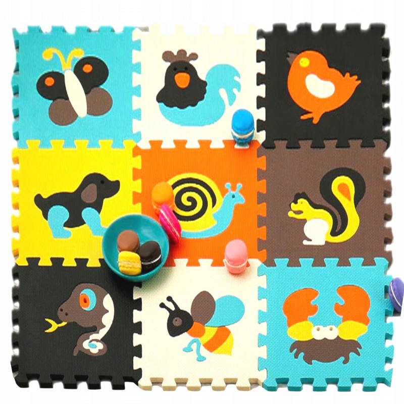 Hab puzzle játszószőnyeg színes 30 x 30 cm - EVA 9db