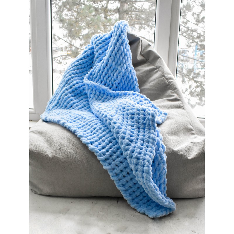 Kézzel készített horgolt takaró First touch Egyéb változatok: Világoskék