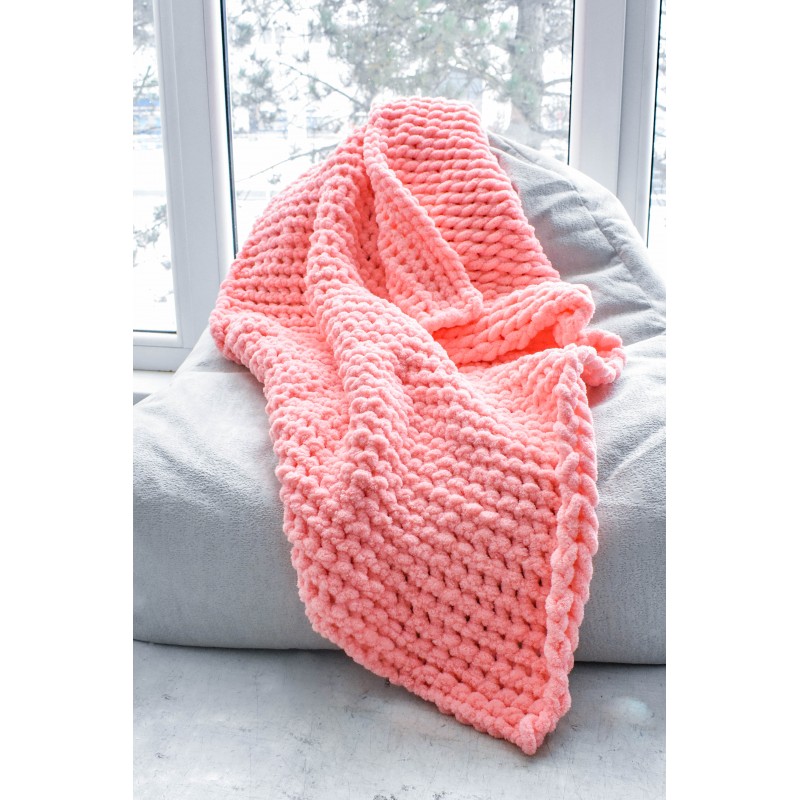 Kézzel készített horgolt takaró First touch Egyéb változatok: Lazac színű