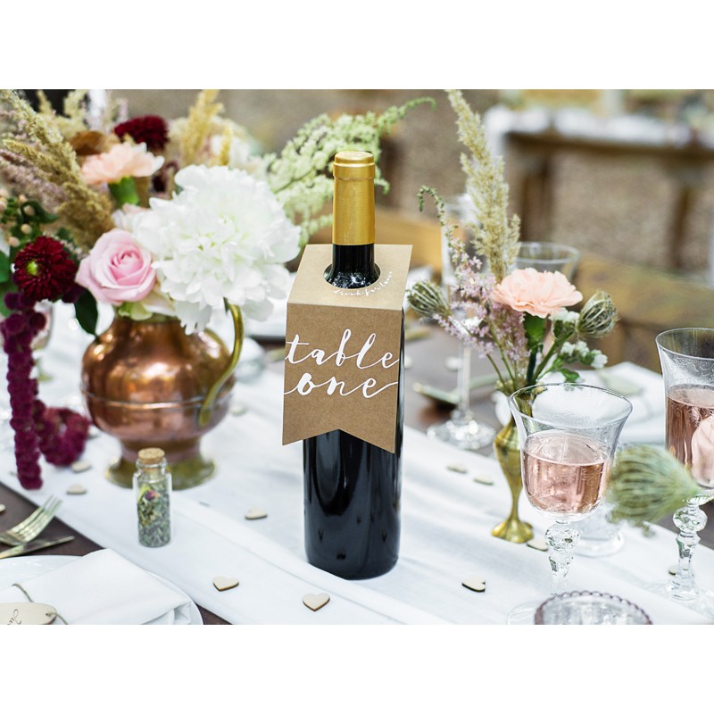 Kártyakészlet palackokhoz 8x18,5 cm-es asztalszámmal