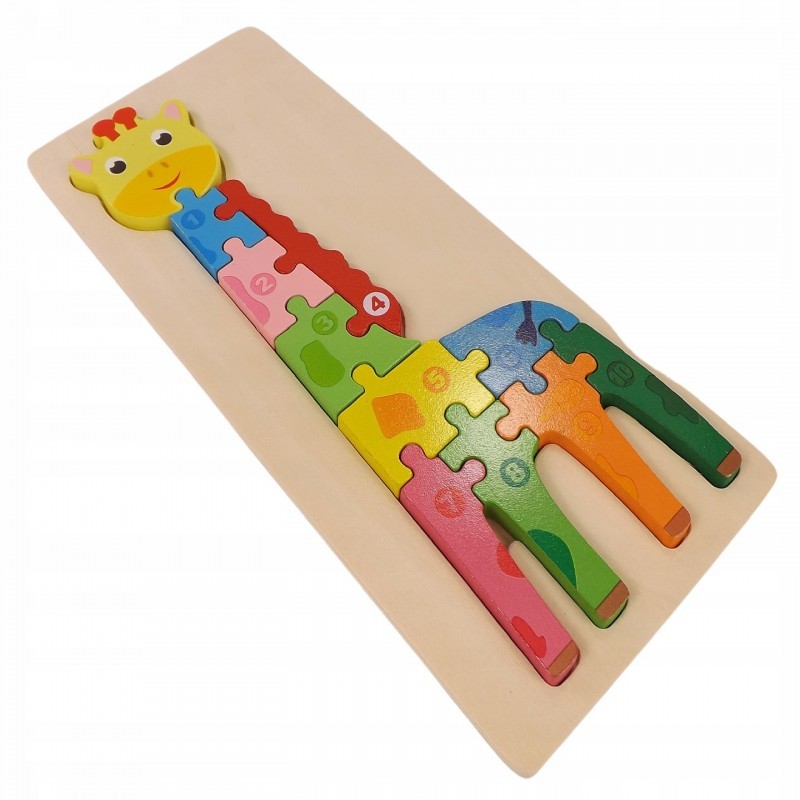 Fából készült oktatási állat puzzle Egyéb változatok: Zsiráf